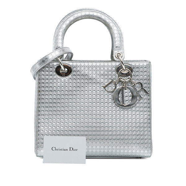Medium Metallic Patent Microcannage Lady Dior