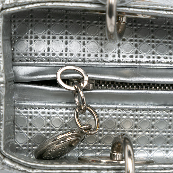 Medium Metallic Patent Microcannage Lady Dior