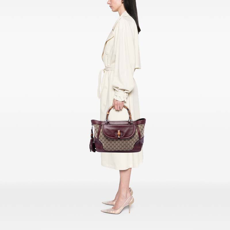 Medium GG Canvas New Bamboo Tassel Tote