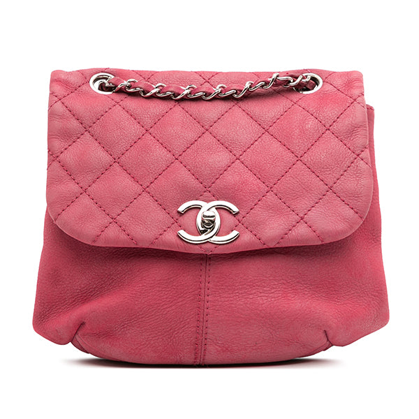 Mini Quilted Nubuck Trianon Messenger Flap