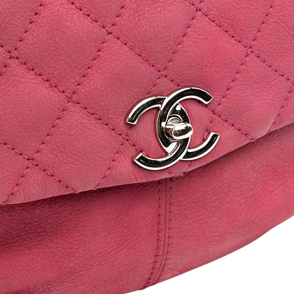 Mini Quilted Nubuck Trianon Messenger Flap