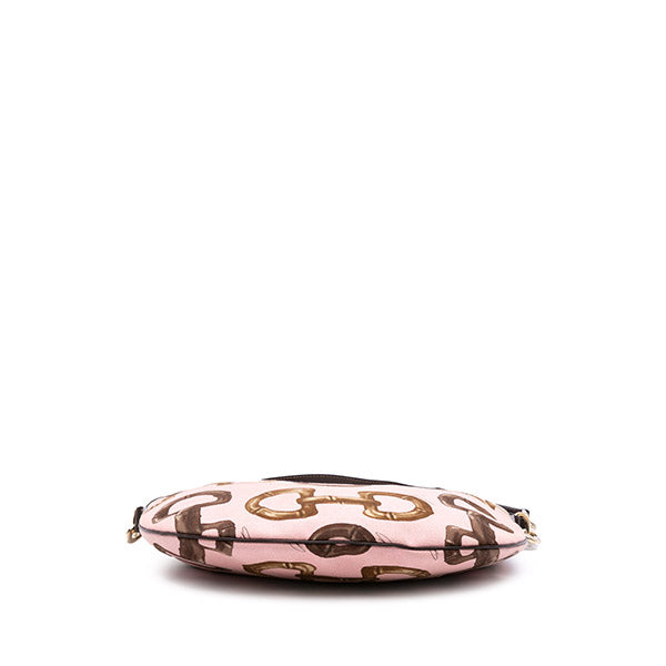 Canvas Bamboo Horsebit Print Hobo