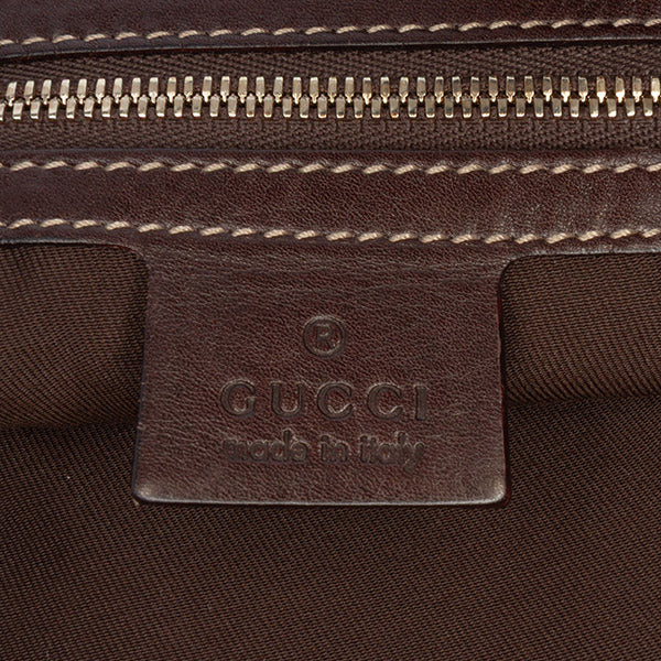 Canvas Bamboo Horsebit Print Hobo