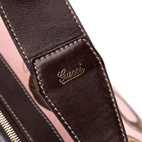 Canvas Bamboo Horsebit Print Hobo