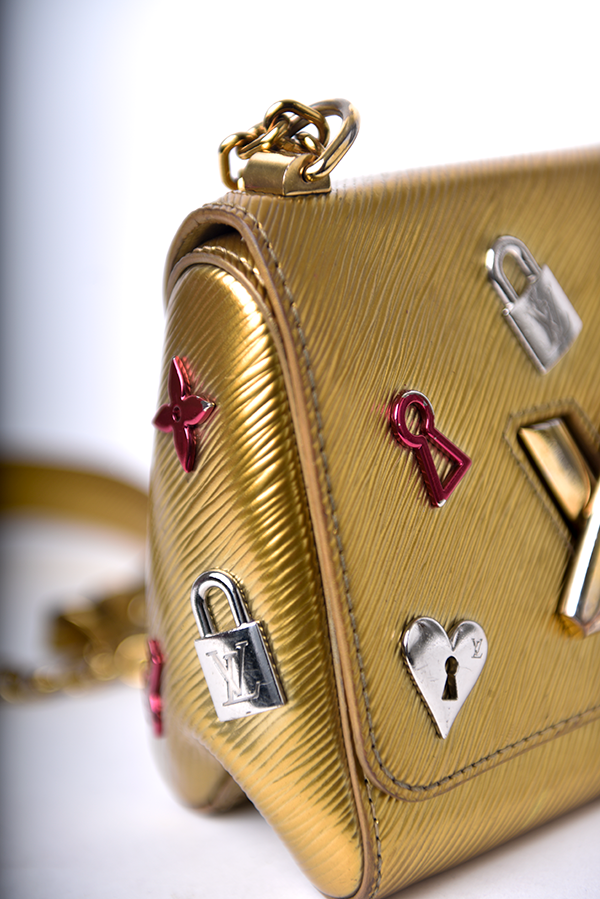 Epi Leather Love Lock Twist Shoulder Bag