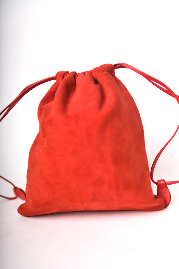 Suede Drawstring Camoscio Pochette Pouch
