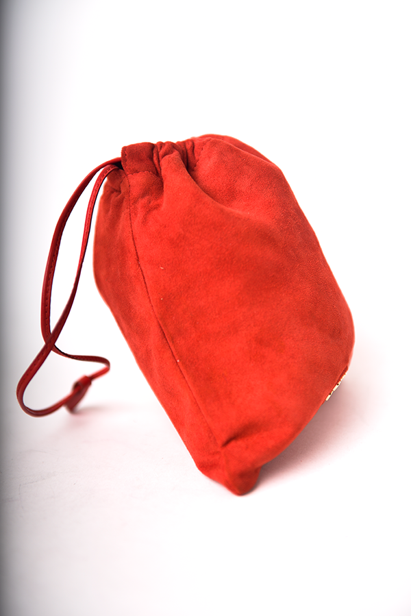 Suede Drawstring Camoscio Pochette Pouch