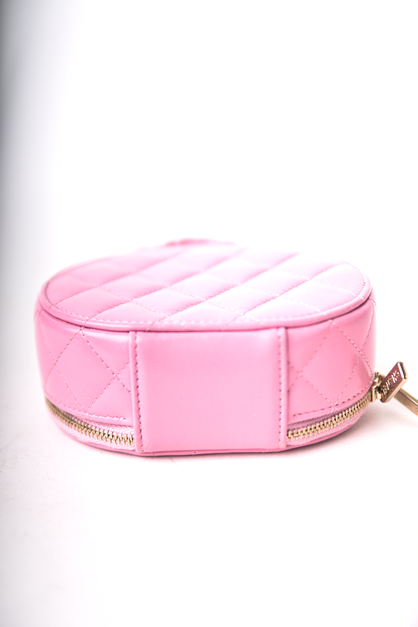 CC Ruched Oval Top Handle Quilted Lambskin Mini
