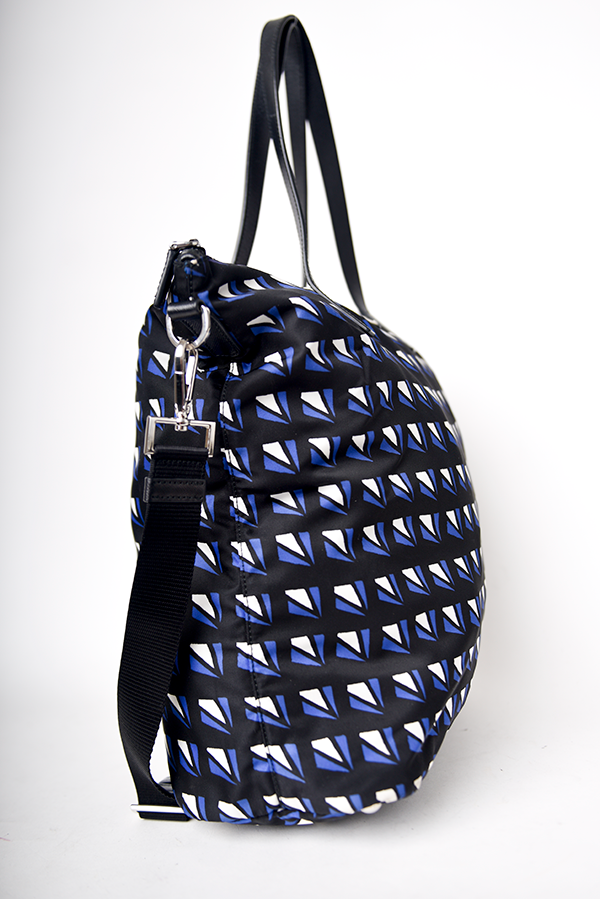 Tessuto Nylon Saffiano Diamond Print Tote Bleuette