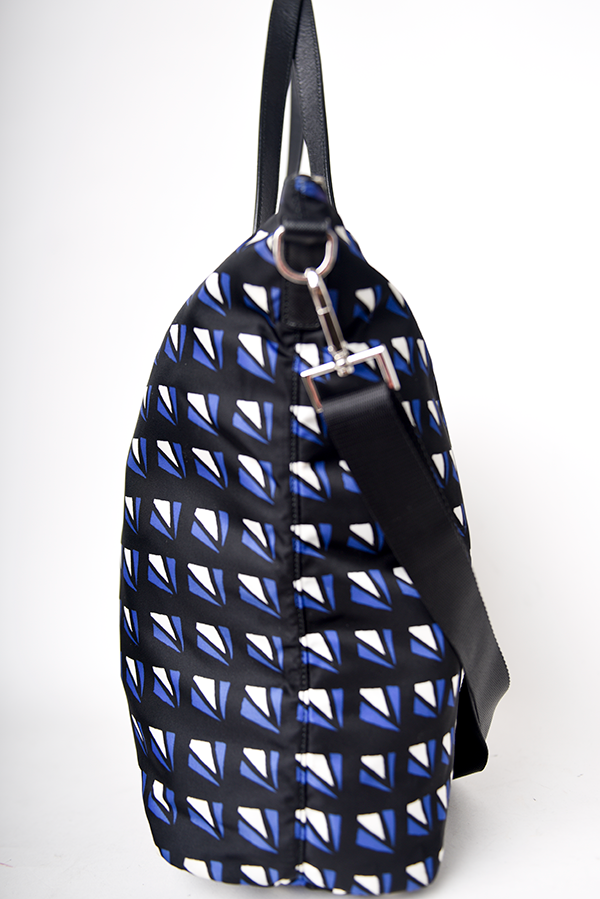 Tessuto Nylon Saffiano Diamond Print Tote Bleuette