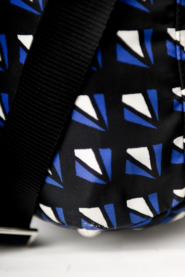 Tessuto Nylon Saffiano Diamond Print Tote Bleuette
