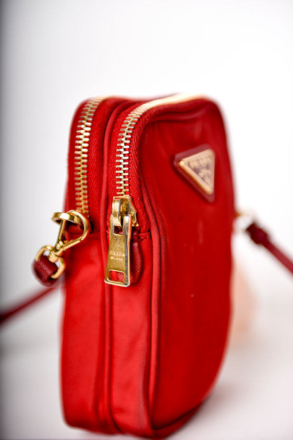 Tessuto Double Zip Phone Case Crossbody Bag