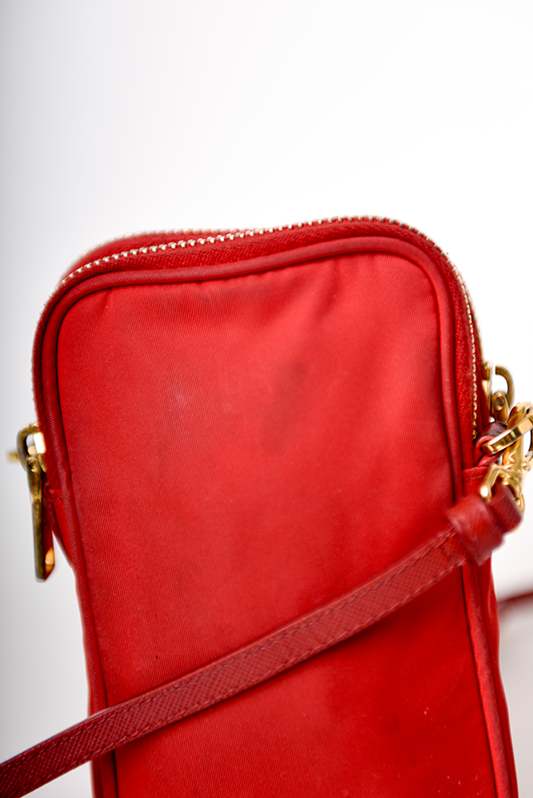 Tessuto Double Zip Phone Case Crossbody Bag
