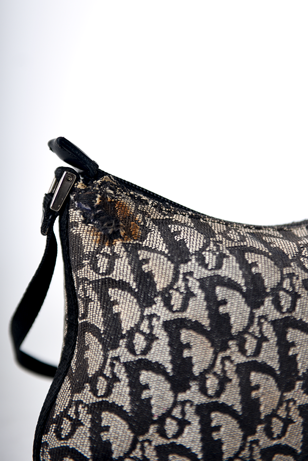 Oblique Logo Canvas Shoulder Bag