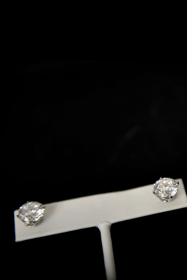 Round Diamond Solitaire Stud Earrings (6.02 CTW)