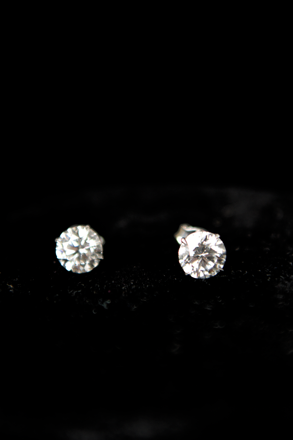 Round Diamond Solitaire Stud Earrings (3.04 CTW)