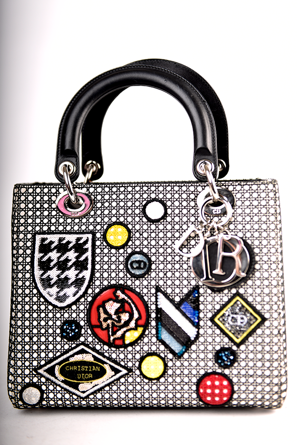 Micro-Cannage Smooth Calfskin Medium Lucky Badges Lady Dior