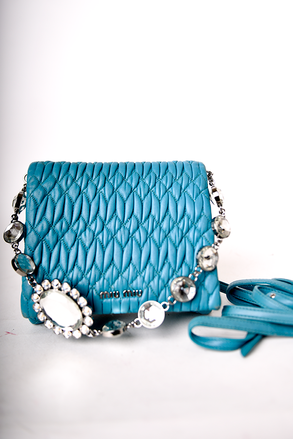 Nappa Matelassé Crystal Crossbody Bag