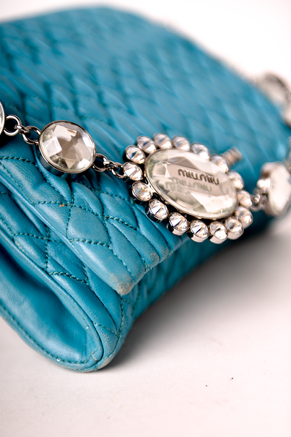 Nappa Matelassé Crystal Crossbody Bag