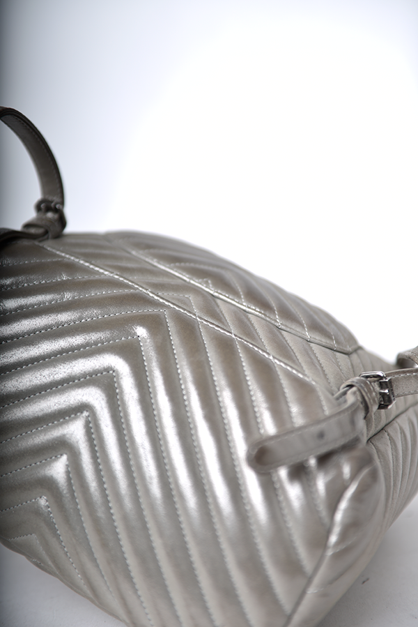 Iridescent Chevron Calfskin Backpack
