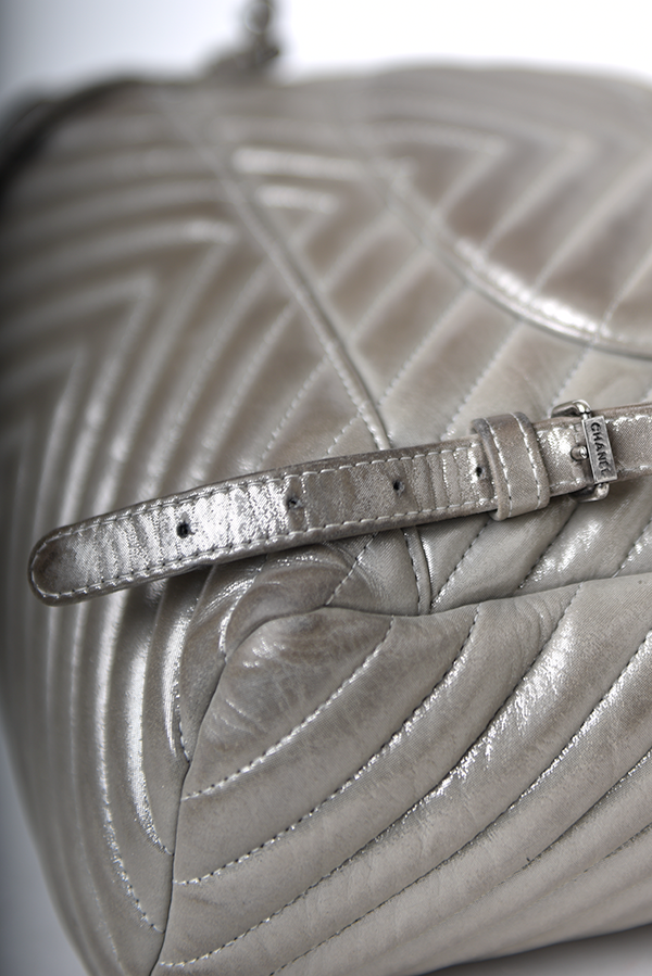 Iridescent Chevron Calfskin Backpack