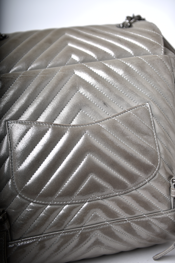 Iridescent Chevron Calfskin Backpack
