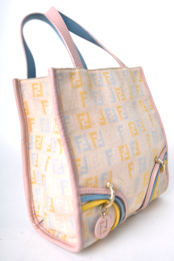 Mini Leather-Trimmed Zucchino Tote