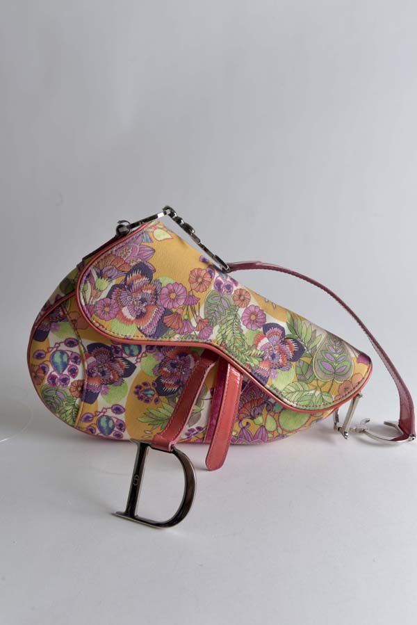 Vintage Floral Saddle Bag