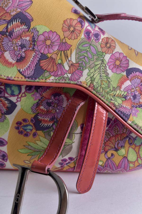 Vintage Floral Saddle Bag