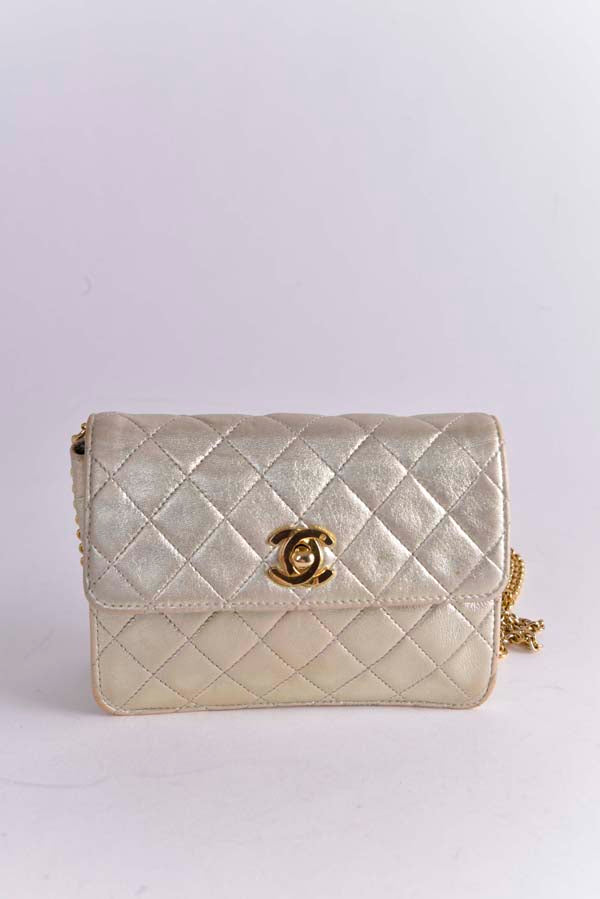 Mini Metallic Quilted Flap Bag