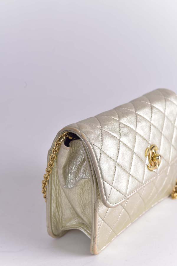 Mini Metallic Quilted Flap Bag