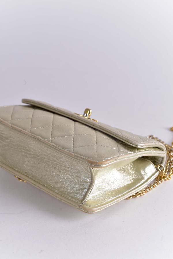 Mini Metallic Quilted Flap Bag