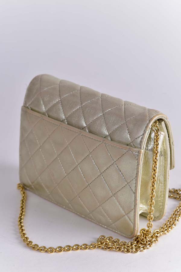Mini Metallic Quilted Flap Bag