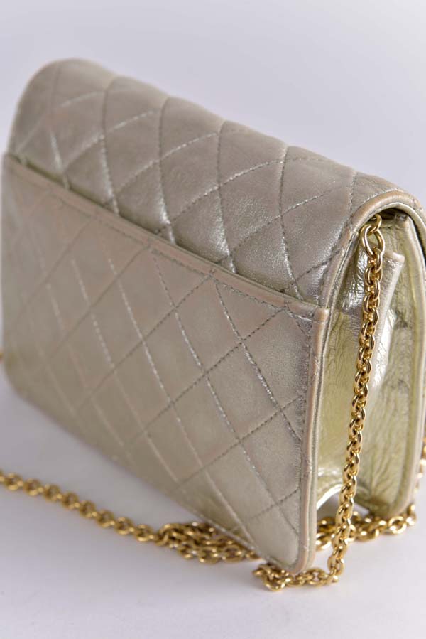 Mini Metallic Quilted Flap Bag