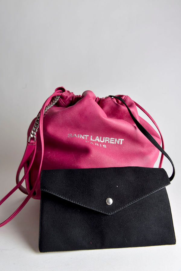 Leather Teddy Drawstring Bag