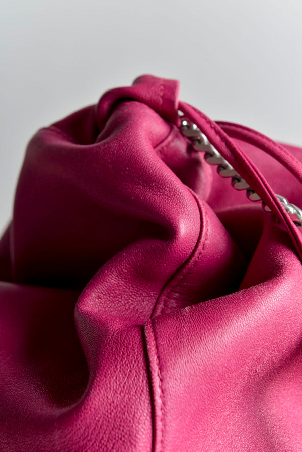 Leather Teddy Drawstring Bag