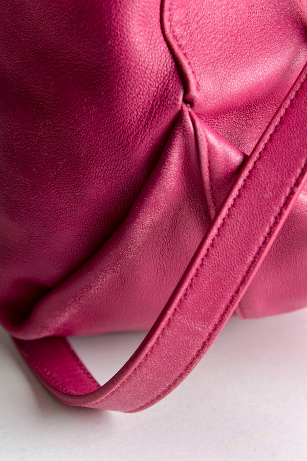 Leather Teddy Drawstring Bag