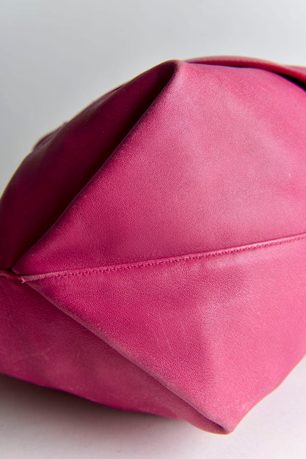 Leather Teddy Drawstring Bag