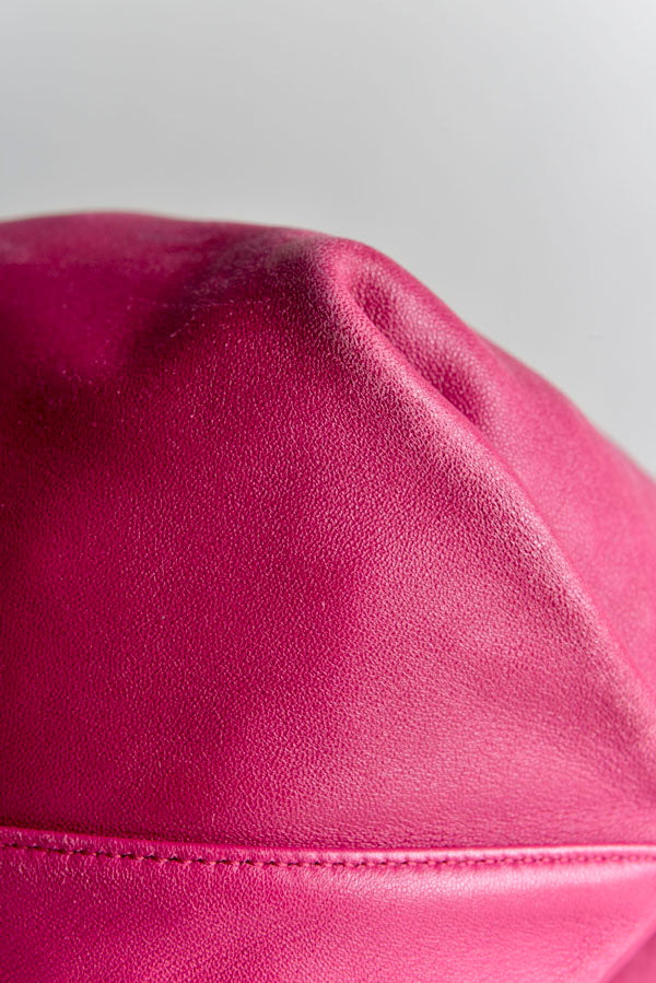 Leather Teddy Drawstring Bag