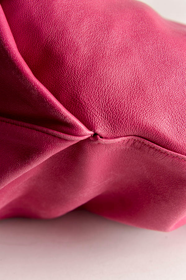 Leather Teddy Drawstring Bag