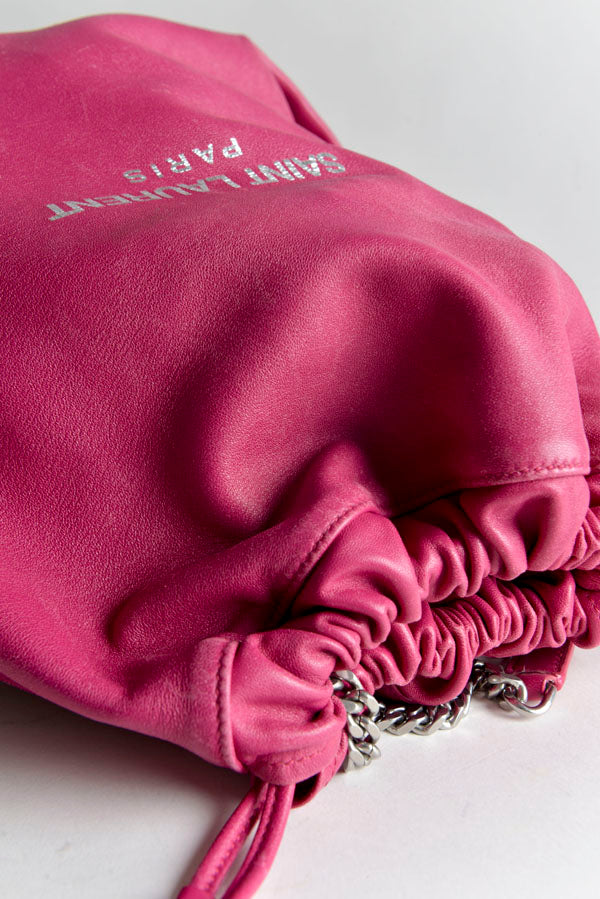 Leather Teddy Drawstring Bag