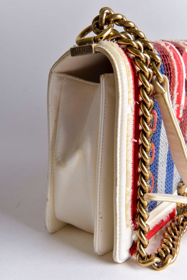Sequin Canvas Paris-Cuba Multicolor Medium Boy Bag