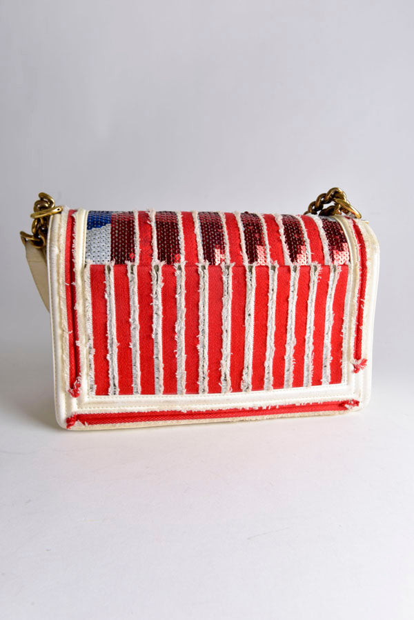 Sequin Canvas Paris-Cuba Multicolor Medium Boy Bag
