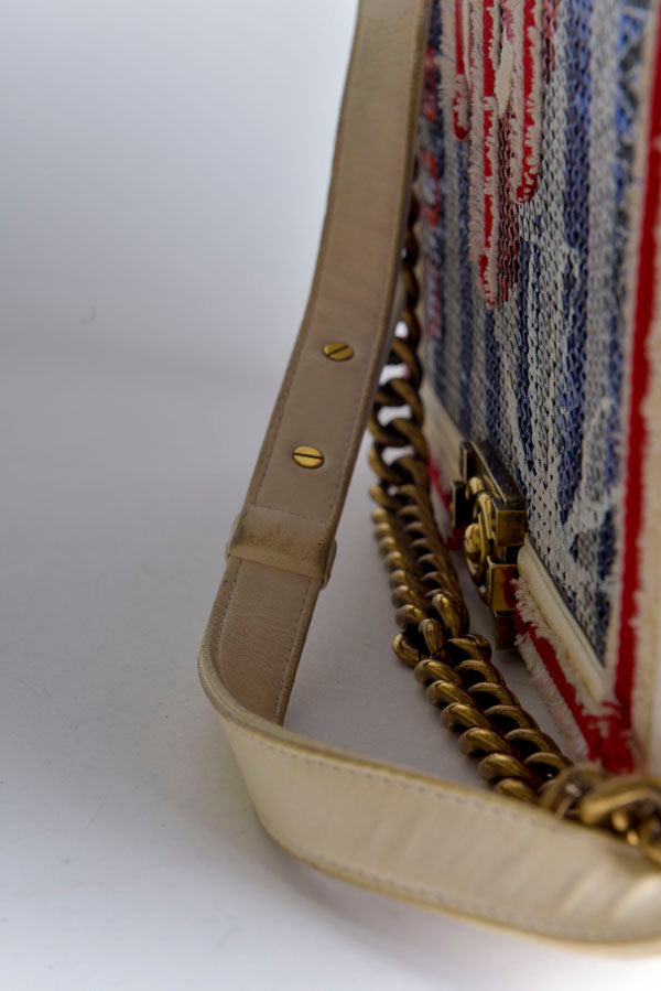 Sequin Canvas Paris-Cuba Multicolor Medium Boy Bag