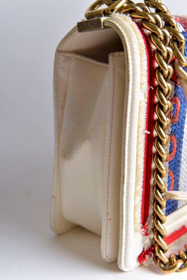 Sequin Canvas Paris-Cuba Multicolor Medium Boy Bag