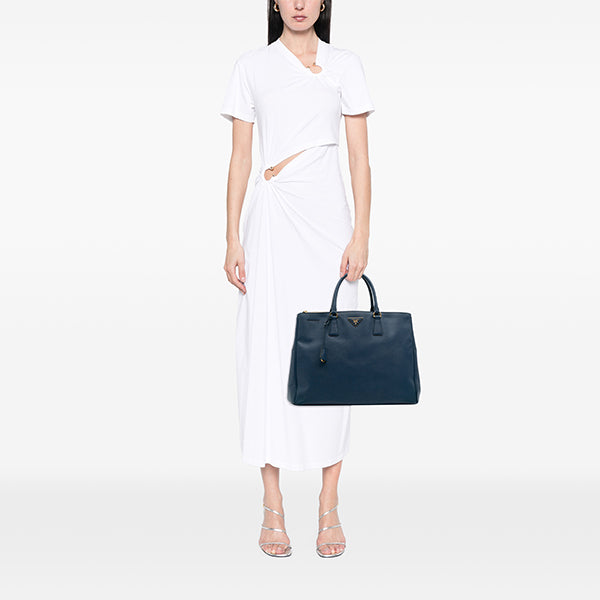 Extra Large Saffiano Lux Galleria Double Zip Tote