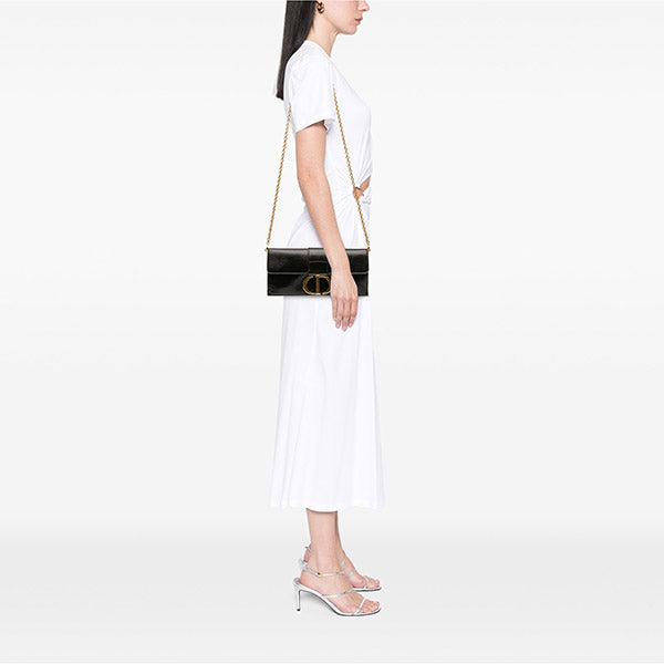 Leather Montaigne 30 Clutch with Chain