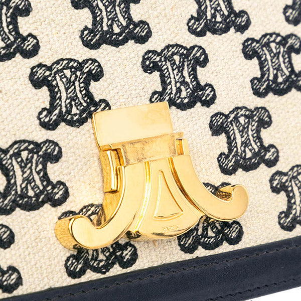Teen Embroidered Canvas and Calfskin Triomphe Crossbody
