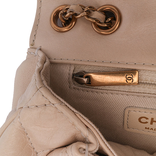 Small Aged Calfskin Bubble CC Flap