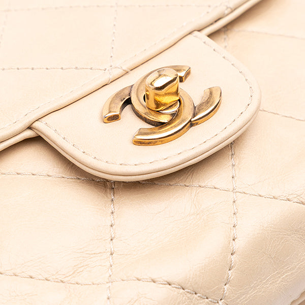 Small Aged Calfskin Bubble CC Flap